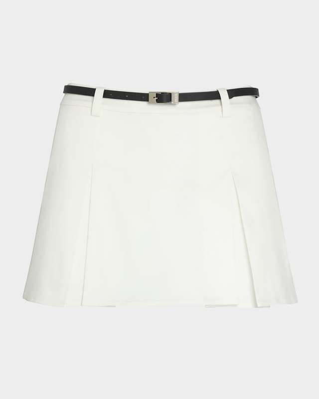 Tash Poplin Skort with Leather Belt